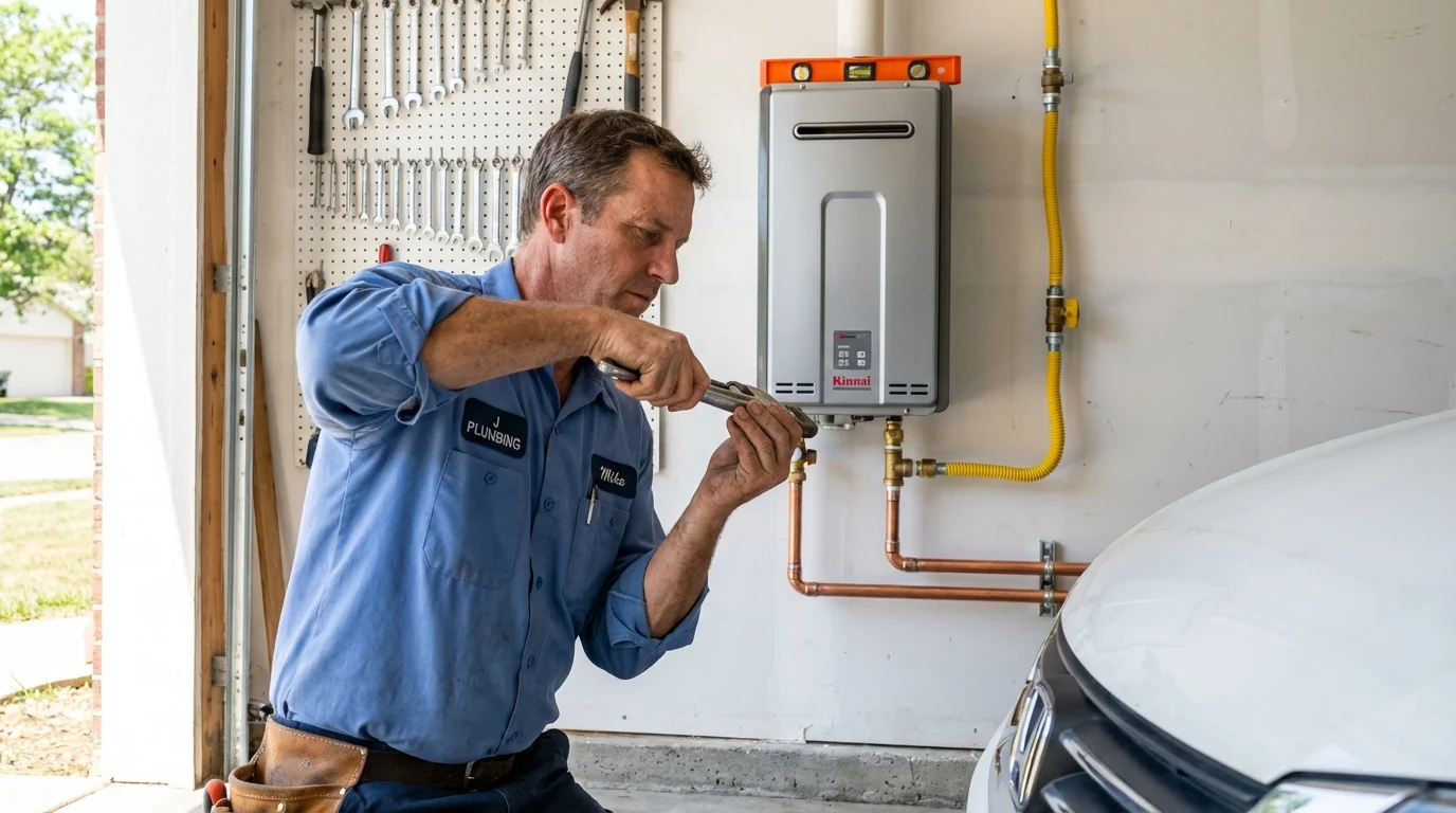 Tankless water heater installation by a Johns Plumbing LLC plumber in Ragland